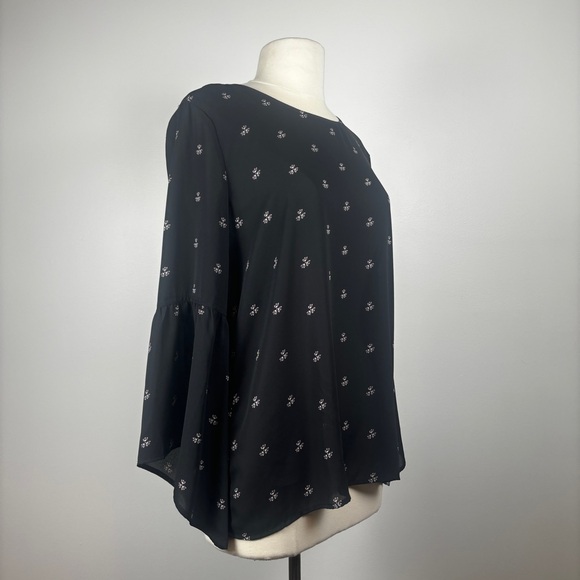 Sheer Long Sleeve, Bell Sleeve Blouse - Picture 3 of 7